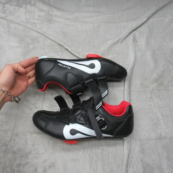 Peloton Mens Cycling Shoes 10 43EU Black 3 Bolt Cleats Road Bike MTB Biking New? - Picture 6 of 16